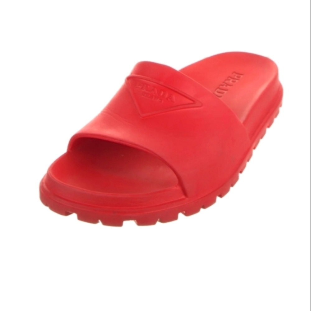 Triangle Logo Prada Rubber Slides
